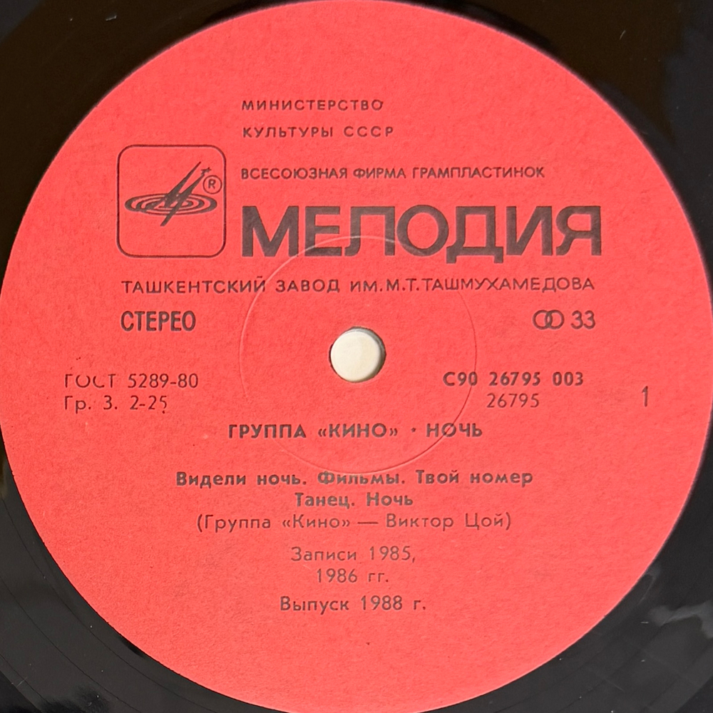 Кино – Ночь (СССР 1988г.)