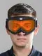 Очки-маска для езды на мототехнике, разборные, стекло оранжевый хром, цвет черный