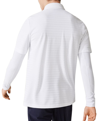 Мужское теннисное поло Lacoste Men's SPORT Textured Breathable Golf Polo Shirt - white