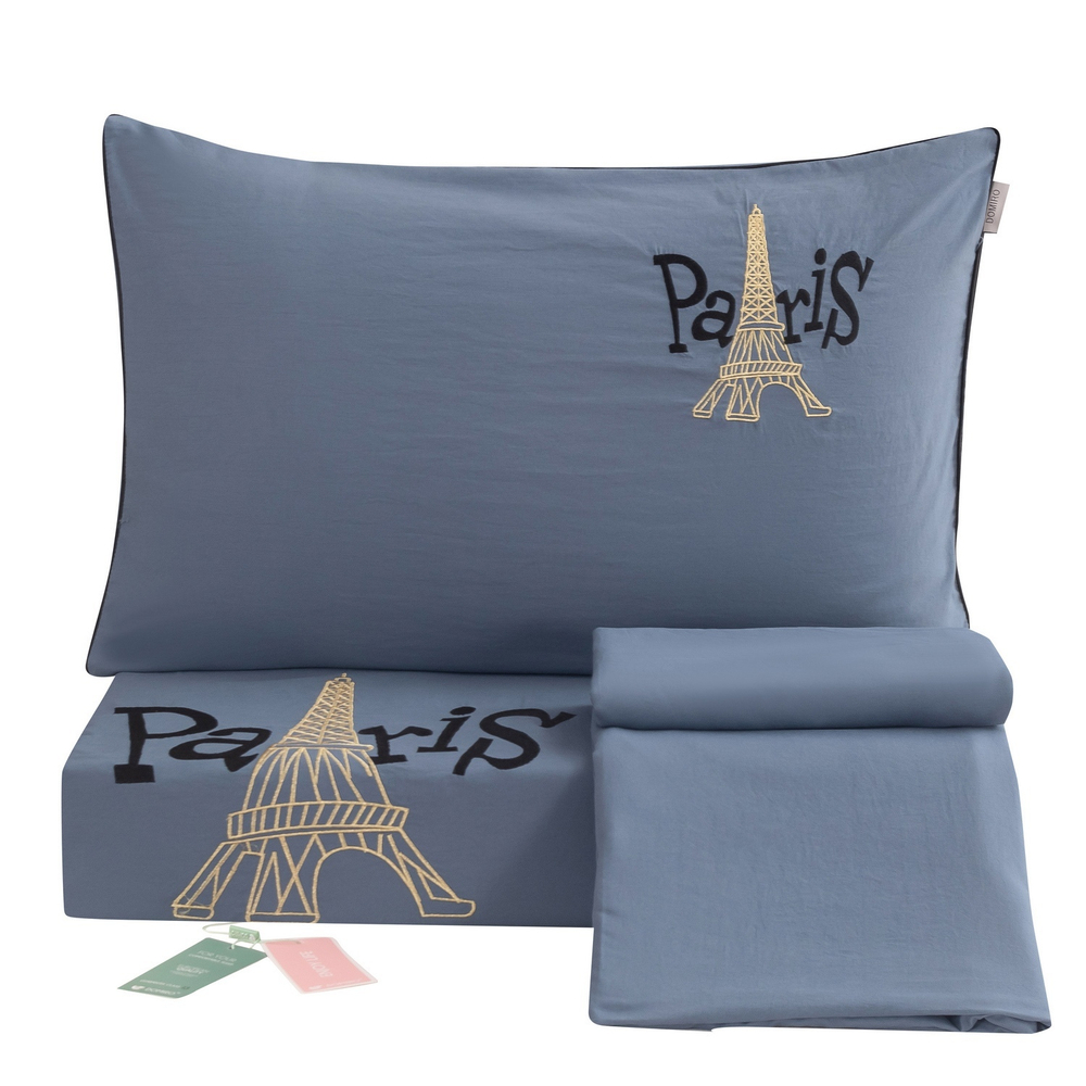 КПБ Mood of Paris на резинке MPR018, 2 спальный, 4 наволочки, простынь 160*200*35