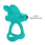 Бирюзовое эрекционное виброкольцо Passionate Dante