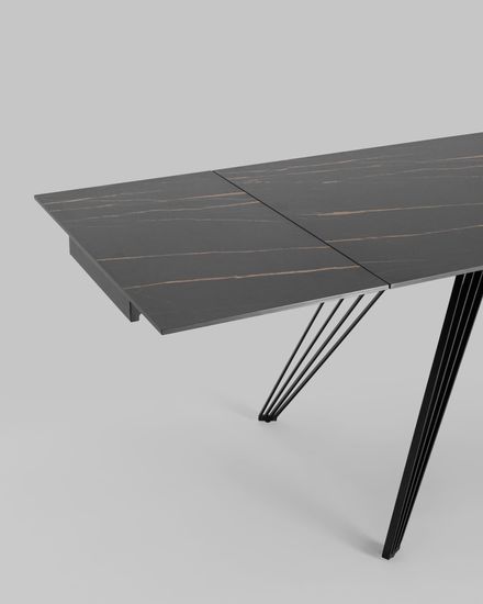 Стол обеденный Rock раскладной 180-280*90 керамика темная