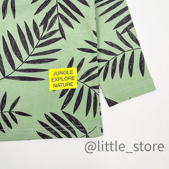 Лонгслив хлопковый "Сафари" зеленый камень