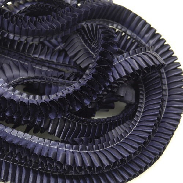 Лента плиссированная для наградных розеток. Цвет ТЁМНО-СИНИЙ. Код цвета 26А.