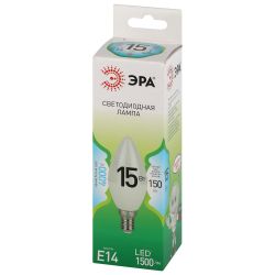 Лампа светодиодная ЭРА GREEN LINE LED B35-15W-840-E14 GL 15Вт свеча яркий белый свет E14 | Лампы cветодиодные Свеча (B/C)