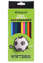 Карандаши цветные ПандаРог Футбол, 12 цветов, деревянные, шестигранные