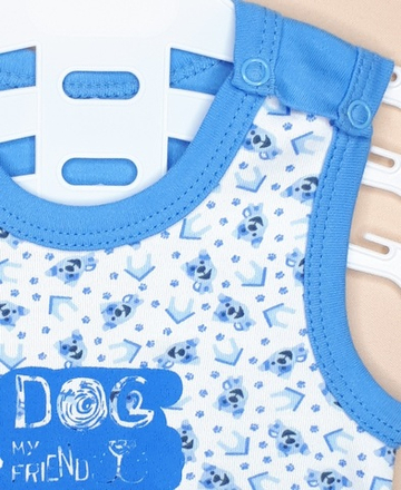 Полукомбинезон Пёсики (голубой)