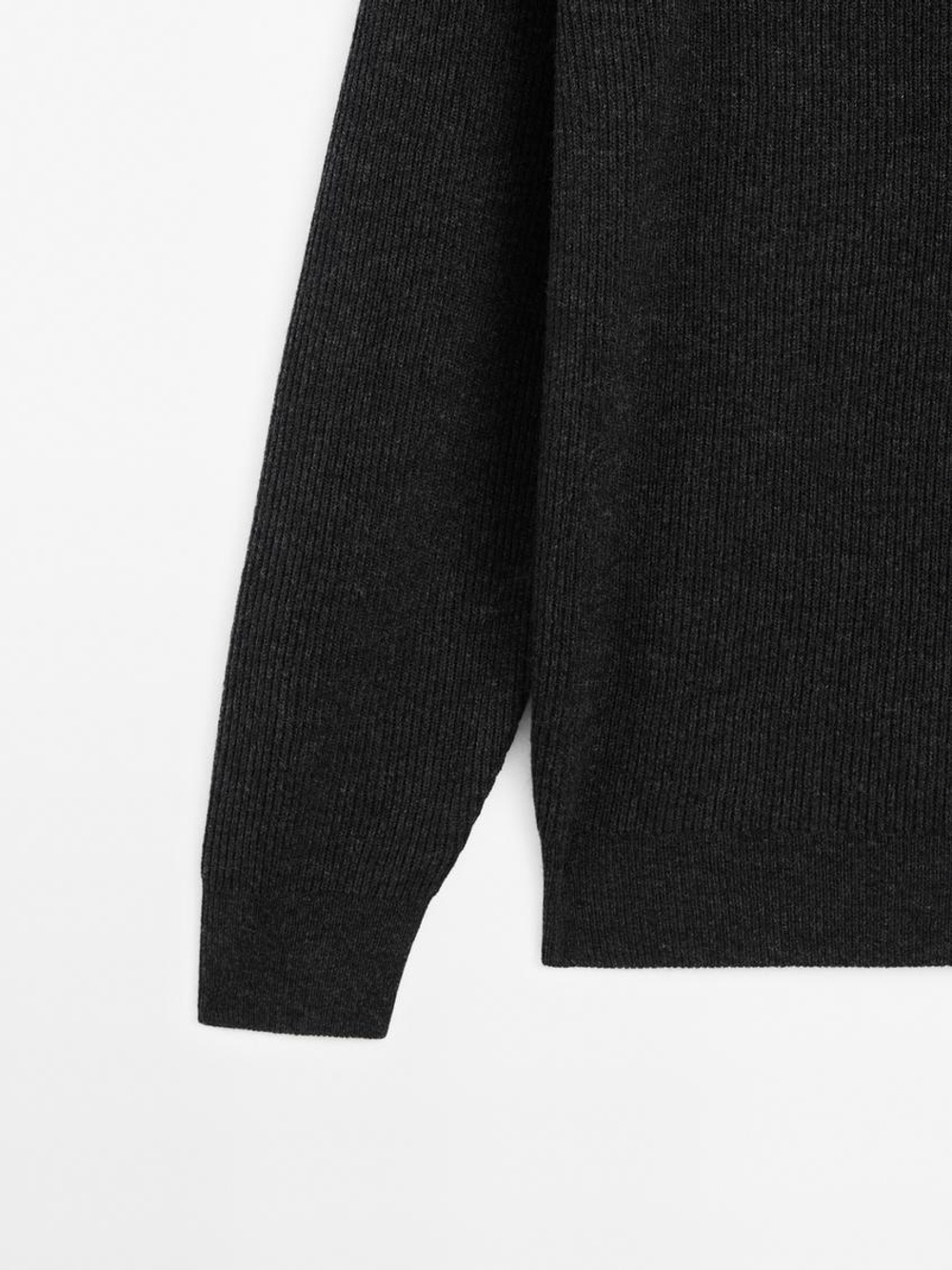 Massimo Dutti Свитер из смесовой шерсти, маренго