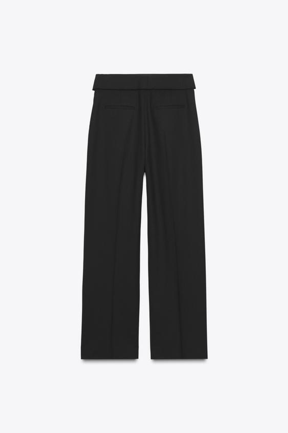 ZARA БРЮКИ С ОТЛОЖНЫМ ПОЯСОМ ИЗ ШЕРСТИ — ZW COLLECTION, ЧЕРНЫЙ
