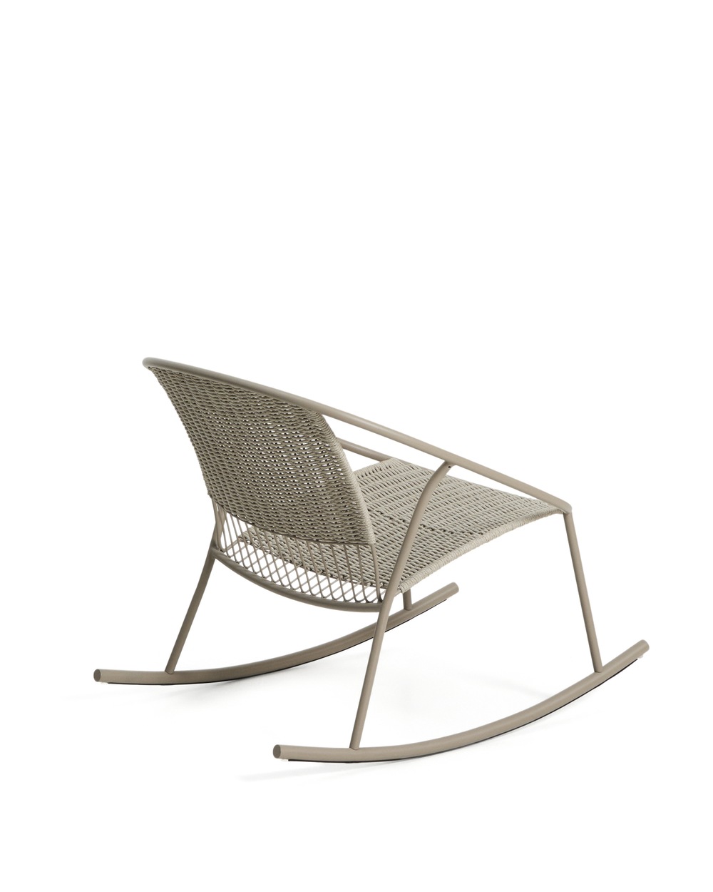 Кресло-качалка уличное Atrani из стали и веревки бежевого цвета