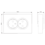 Накладка для розетки 2-й с заземлением, со шторками 16A 250 В~, матовый кремовый, серия A07