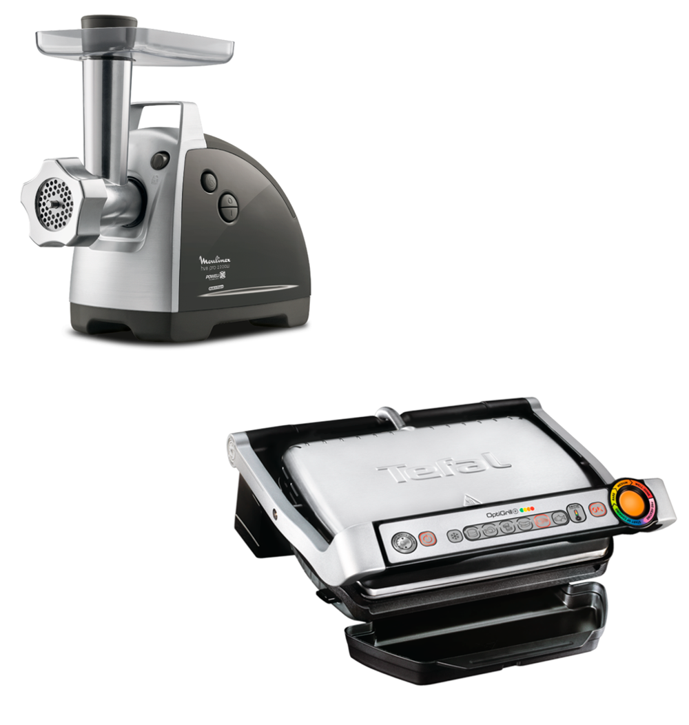 Мясорубка Moulinex ME687832 + Электрогриль Tefal GC716D12