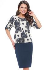 Костюм синий с юбкой DStrend (Акция)