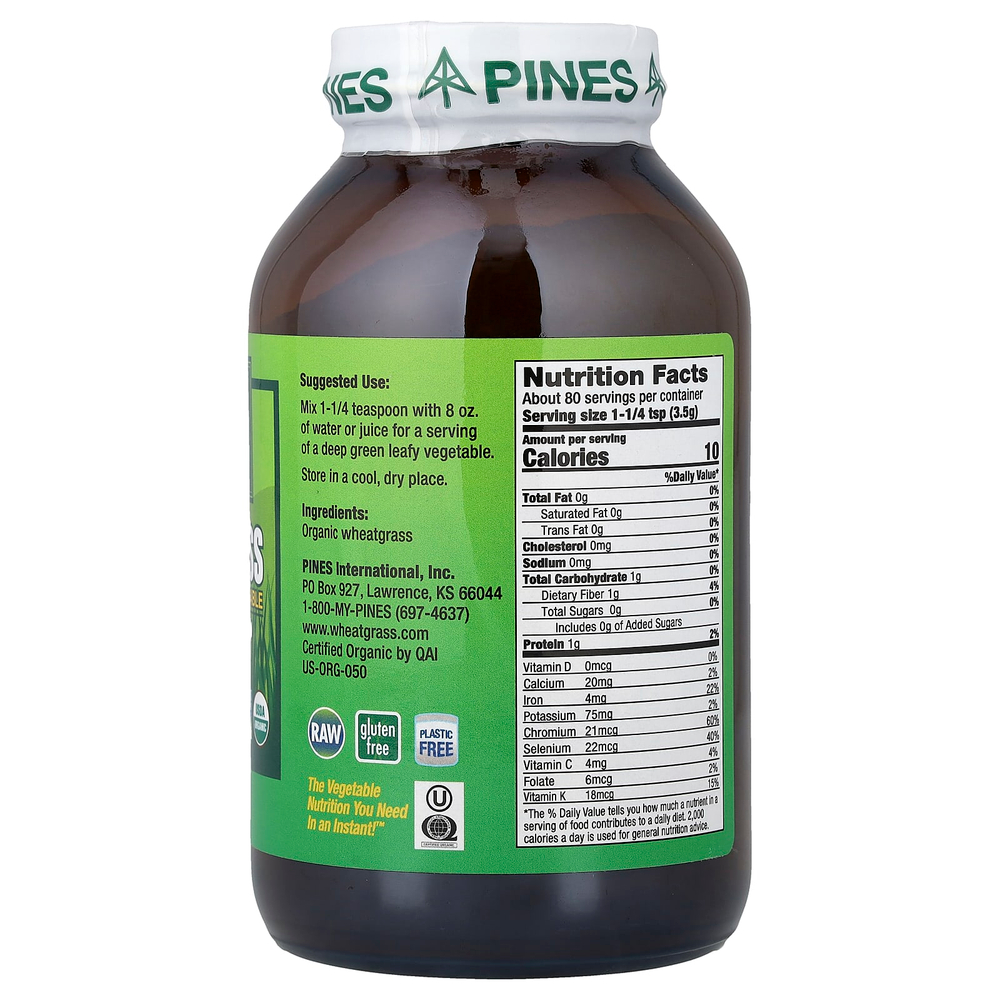 Pines International, Порошок из ростков пшеницы, 280 г (10 унций)