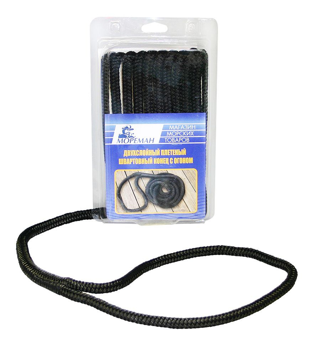 Плетеный швартовный конец, 15,9 мм x 9 м, черный (10255189)