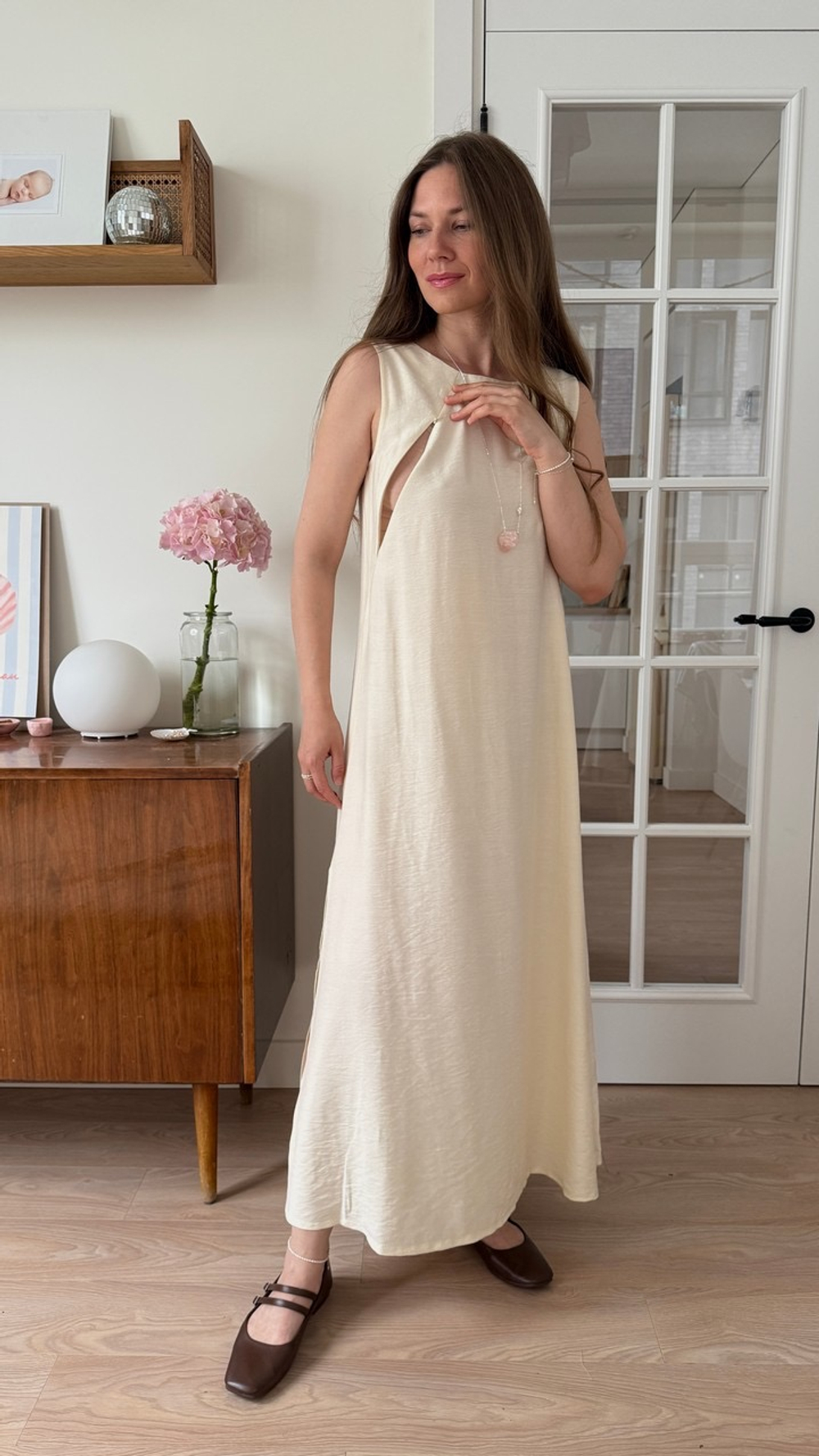 Платье Sun для беременных и кормящих, Сливочный