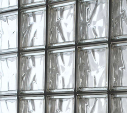 Торцевой стеклоблок бесцветный волна металлизированный Neutro  Vetroarredo 19x19x8