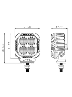 Светодиодная фара рабочего света РИФ 72x72x48 мм 20W LED
