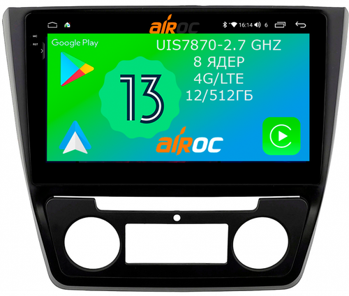 Магнитола для Skoda Yeti 2009-2018 (кондиционер) - Airoc 2K AU-3204 на Android 13, Быстрейшая, SIM-слот