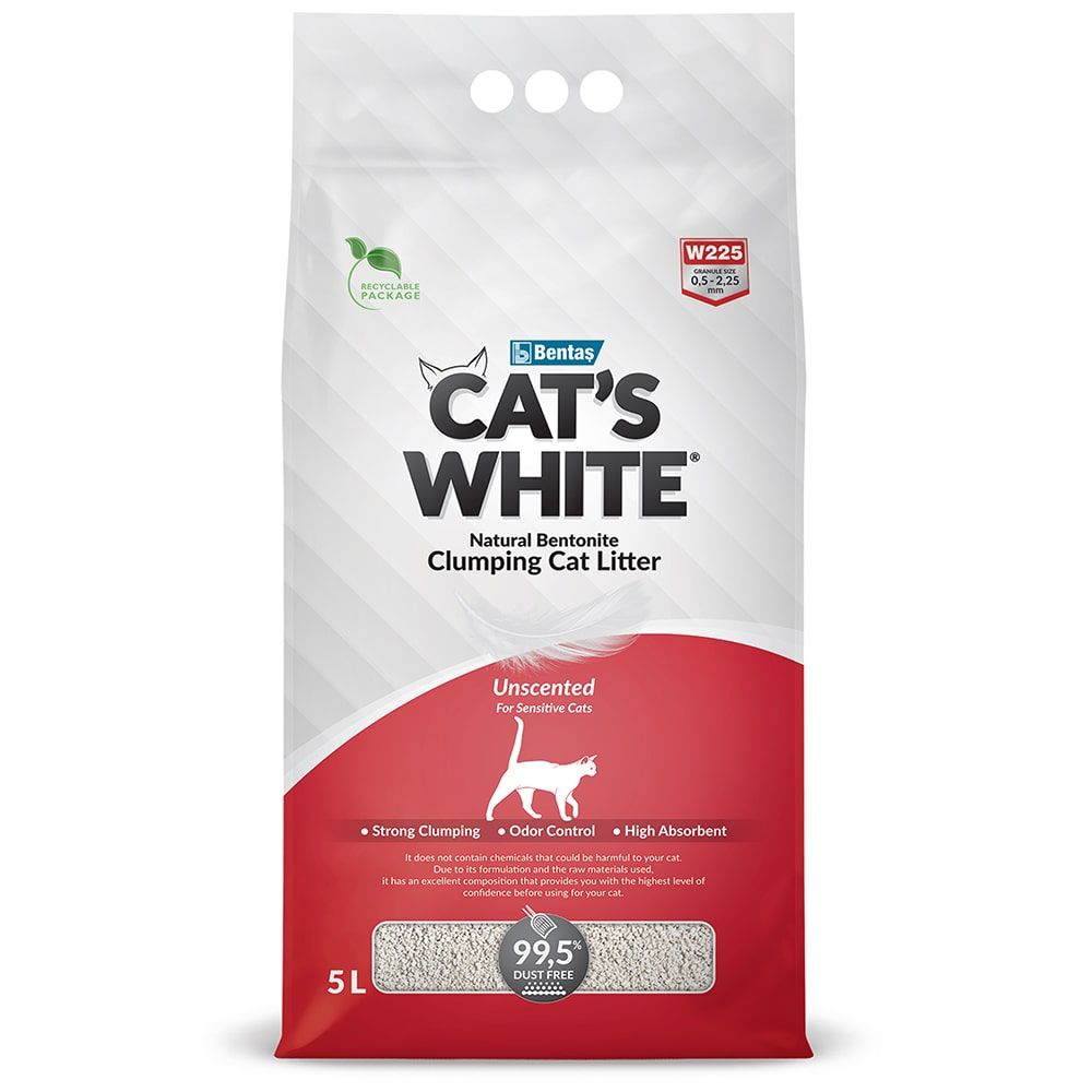 Наполнитель Cat's White 5л Natural комкующийся без ароматизатора Наполнитель Cat's White 5л Natural комкующийся без ароматизатора