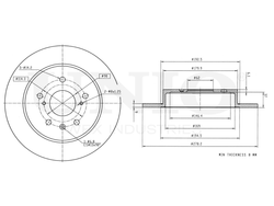 Диск тормозной задний UNIO BRD-20328