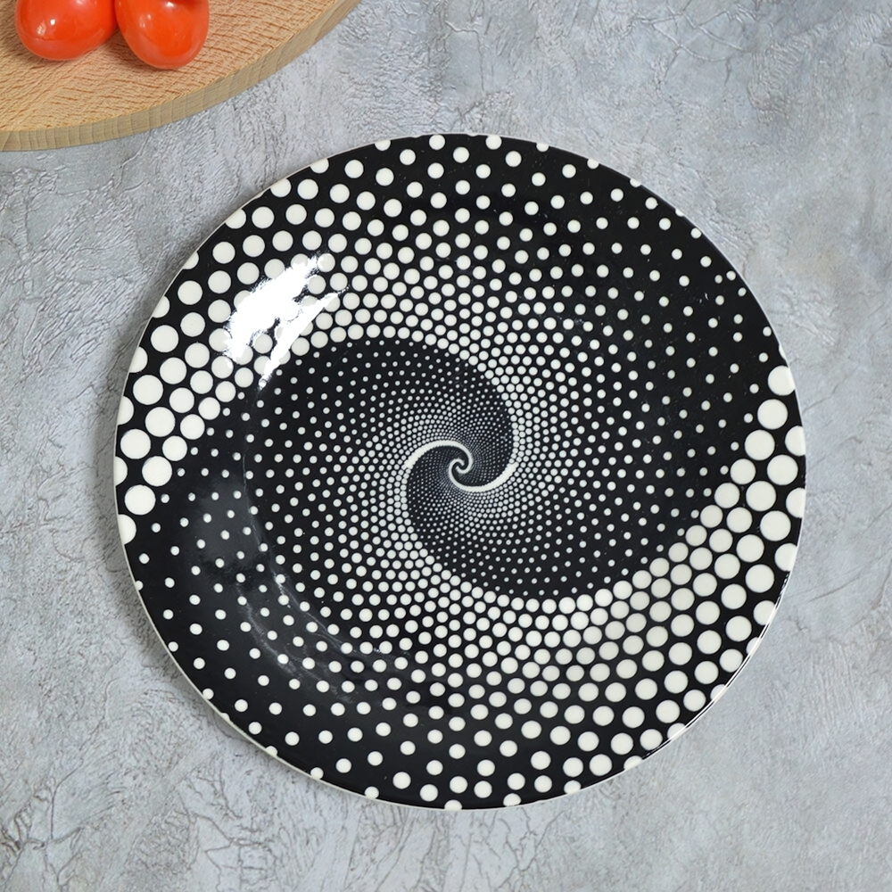 Тарелка мелкая 20см Инь-Янь гладкий край (00104199)