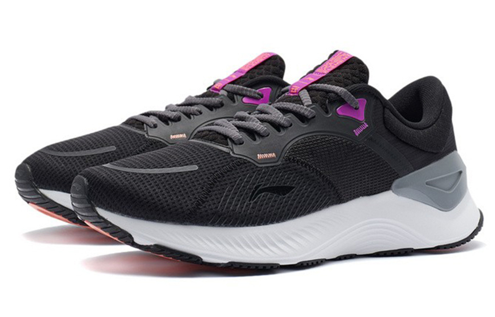 LiNing Li Ning Yueying Element Shock absorption Non-slip wear-resistant low-top running shoes black Purple