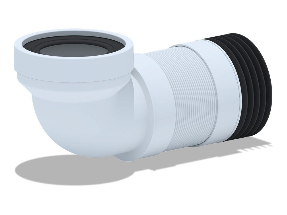 Удлинитель гибкий для унитаза,угол 90гр.280-550мм