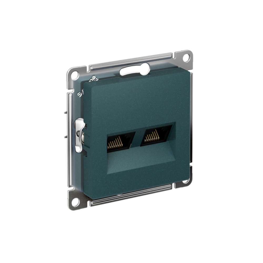 Розетка компьютерная 2-м AtlasDesign RJ45 кат.5E механизм изумруд SE ATN000885 Розетка компьютерная 2-м AtlasDesign RJ45 кат.5E механизм изумруд SE ATN000885