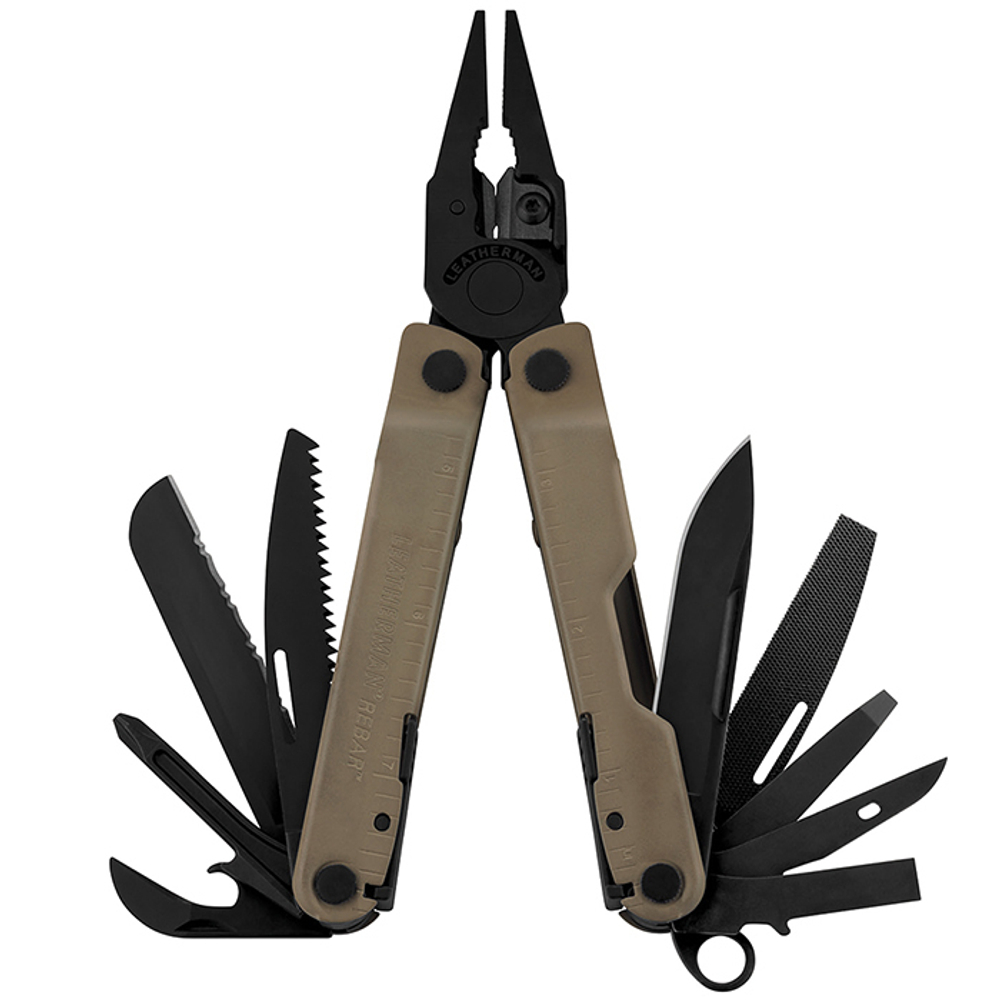Мультитул Leatherman Rebar Coyote, 17 функций, нейлоновый чехол