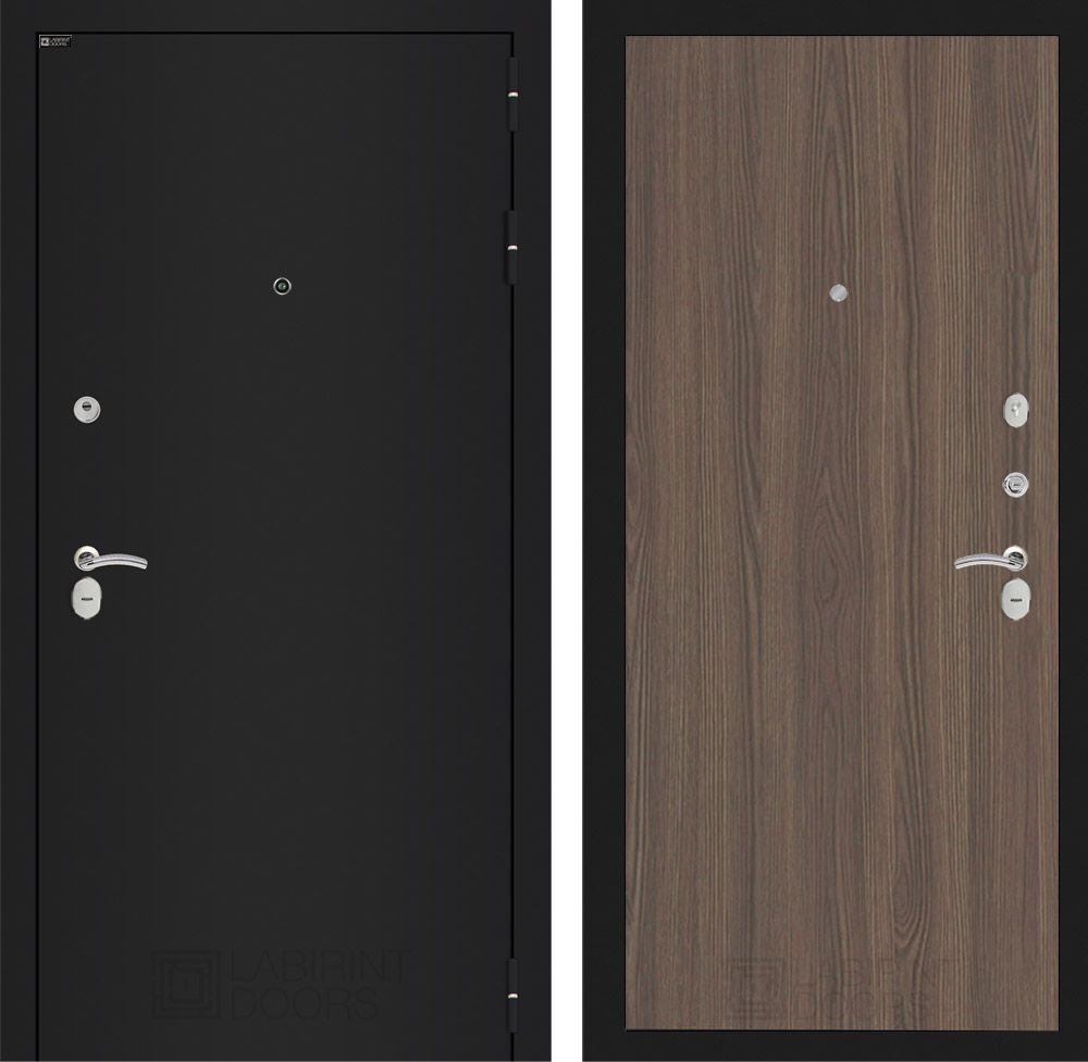 Входная дверь Лабиринт КЛАССИК шагрень черная - 05 Ясень Темный