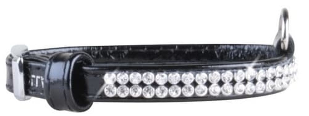 Ошейник "CoLLaR brilliance" с украшением "полотно стразы" (ширина 9мм, длина 19-25см) чёрный