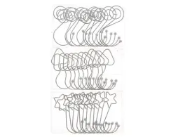 Крючки для елочных украшений Изысканные 5 см 12 шт, серебро, звезда, сердце, завиток, Kaemingk (400022)