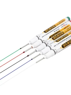 Маркер строительный разметочный, с длинным наконечником (5 шт черный, белый, синий, красный, зеленый)