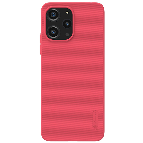 Тонкий жесткий чехол красного цвета от Nillkin для смартфона Xiaomi Redmi 12 4G, Note 12R 5G и Poco M6 Pro 5G, серия Super Frosted Shield