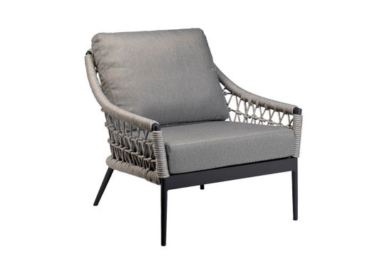 39AR-00628 Кресло "Марра" темно-серое 80*80*85,5см, оплетка"сеть"
