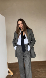 Жакет однобортный ёлочка СОЛЬПЕРЕЦ