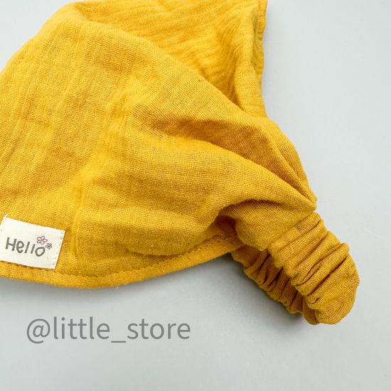 Косынка муслиновая "Hello" горчица