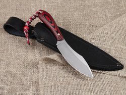 Нож для бушкрафта "Канадец", сталь VG-10/Elmax, рукоять G10 (красная)