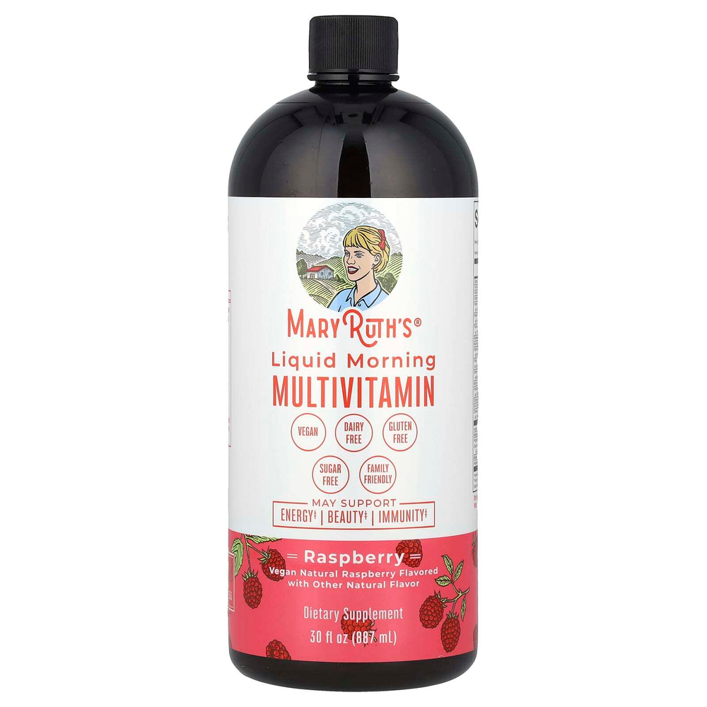 MaryRuth's, жидкая мультивитаминная добавка для утреннего приёма, с малиновым вкусом, 887 мл (30 жидк. унций)