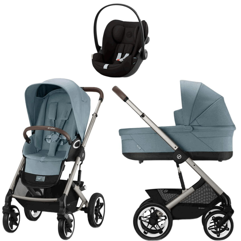 Коляска Cybex Talos S Lux TPE complete Cloud G Magic Black 3 в 1 Stormy Blue с дождевиками