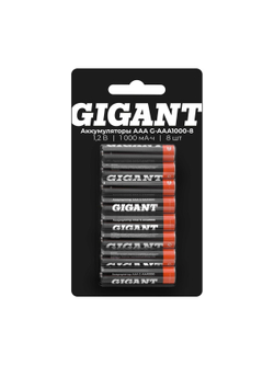 Аккумуляторы Gigant размера ААA, емкостью 1000 мАч - 8шт. G-AAA1000-8