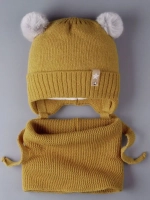 Шапка детская зимняя вязаная и снуд