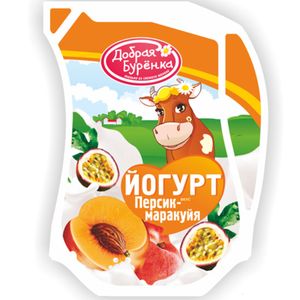 ЙОГУРТ ПЕРСИК МАРАКУЙЯ 2.5% 900ГР ДОБРАЯ БУРЕНКА