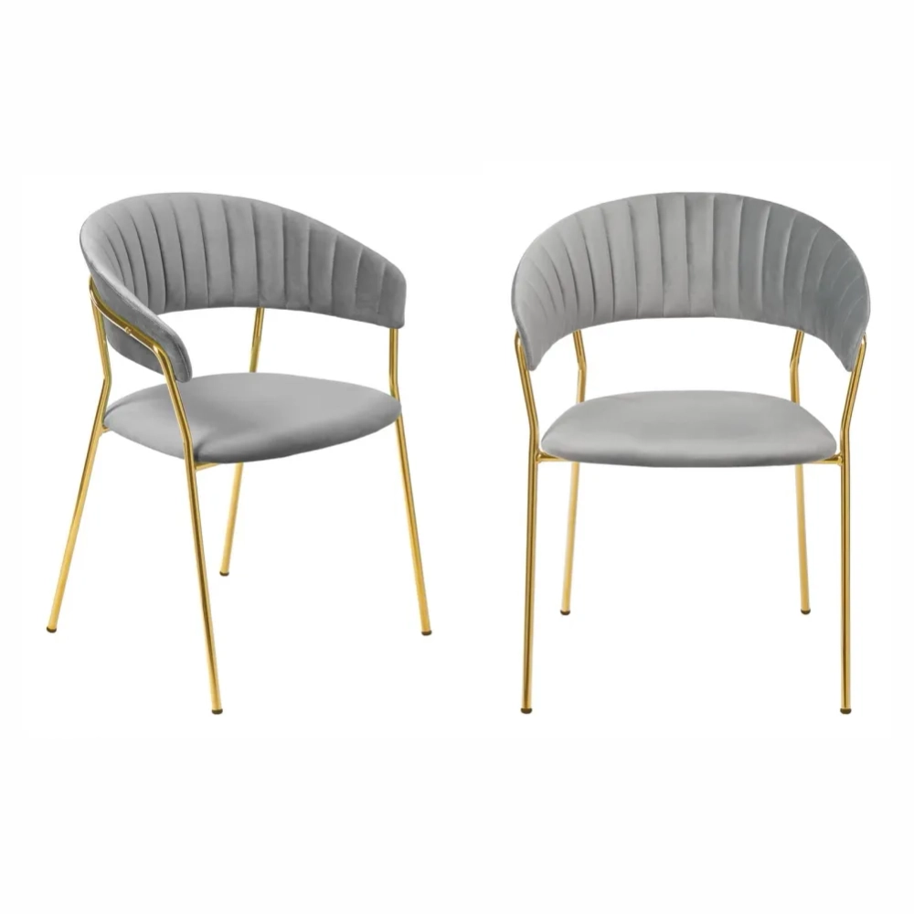 Комплект из 2-х стульев Turin серый, золотые ножки