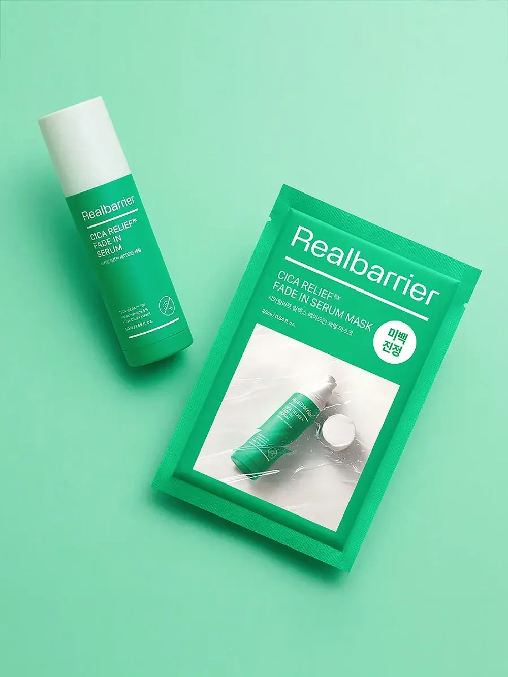 Real Barrier Успокаивающая экспресс-маска с экстрактом центеллы Cicarelief Rx Fade In Serum Mask 25 мл х 10 шт