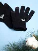 Перчатки зимние трикотажные тёплые сенсорные универсальные