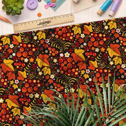 Ткань бифлекс хохломская расцветка