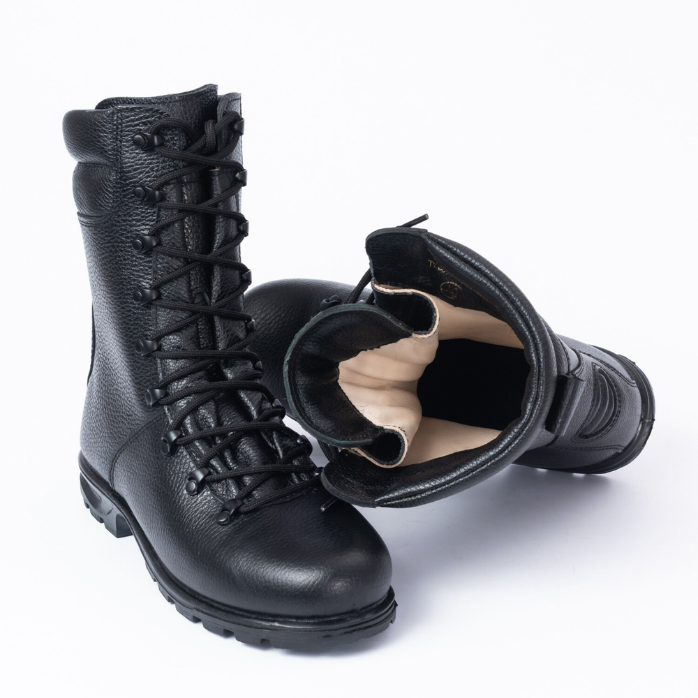 Мод. 443 Ботинки с высокими берцами и настрочным клапаном (подкладка кожа натуральная)