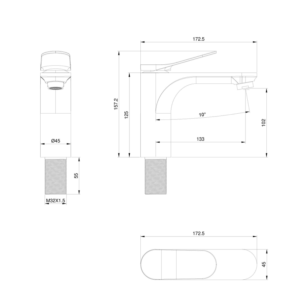 Смеситель для раковины WONZON & WOGHAND, Хром (WW-A40482-CR)